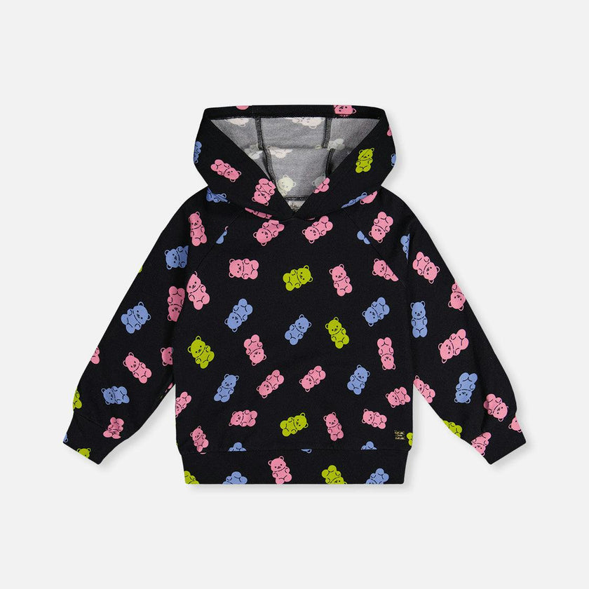 Printed Hoodie Black Printed Gummy Bears