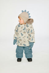 Baby Two Piece Snowsuit Blue Dinosaur Print