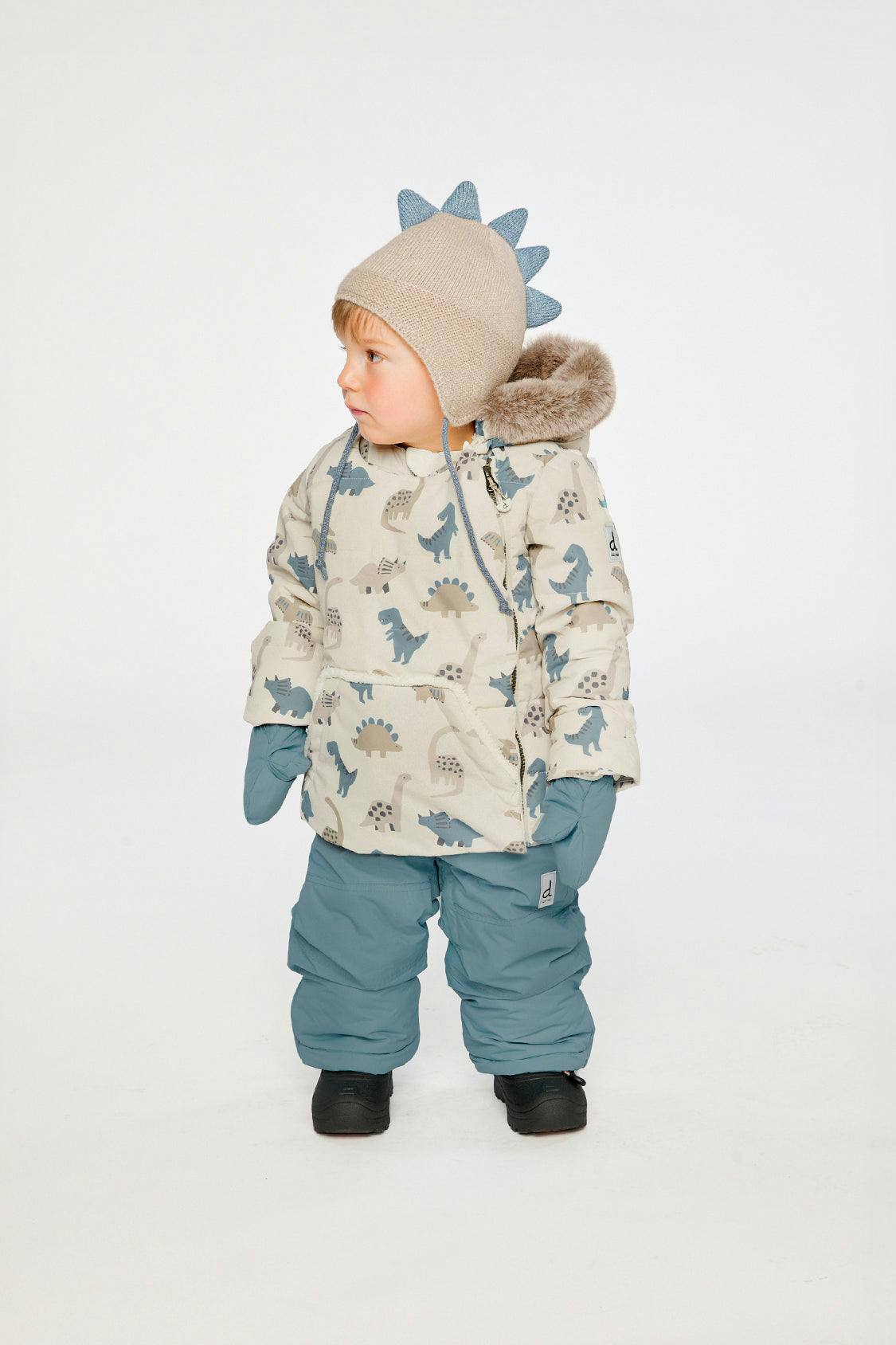 Baby Two Piece Snowsuit Blue Dinosaur Print