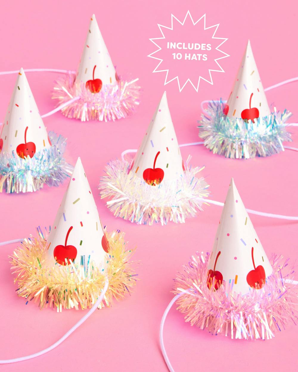 Mini Bday Cake Hats - 10 mini hats
