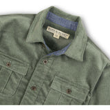 Organic Long Sleeve Corduroy Flap Pocket Button Down Shirt, Green