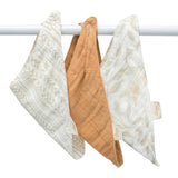 Willow 3-pc. Muslin Baby Bib Set (Copper/Leaf)