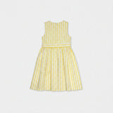 Etoile Girl Dress Sleeveless, Yellow Check