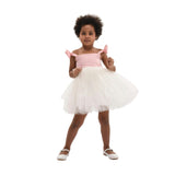 Light Pink Bodice Dress with White Tulle Skirt