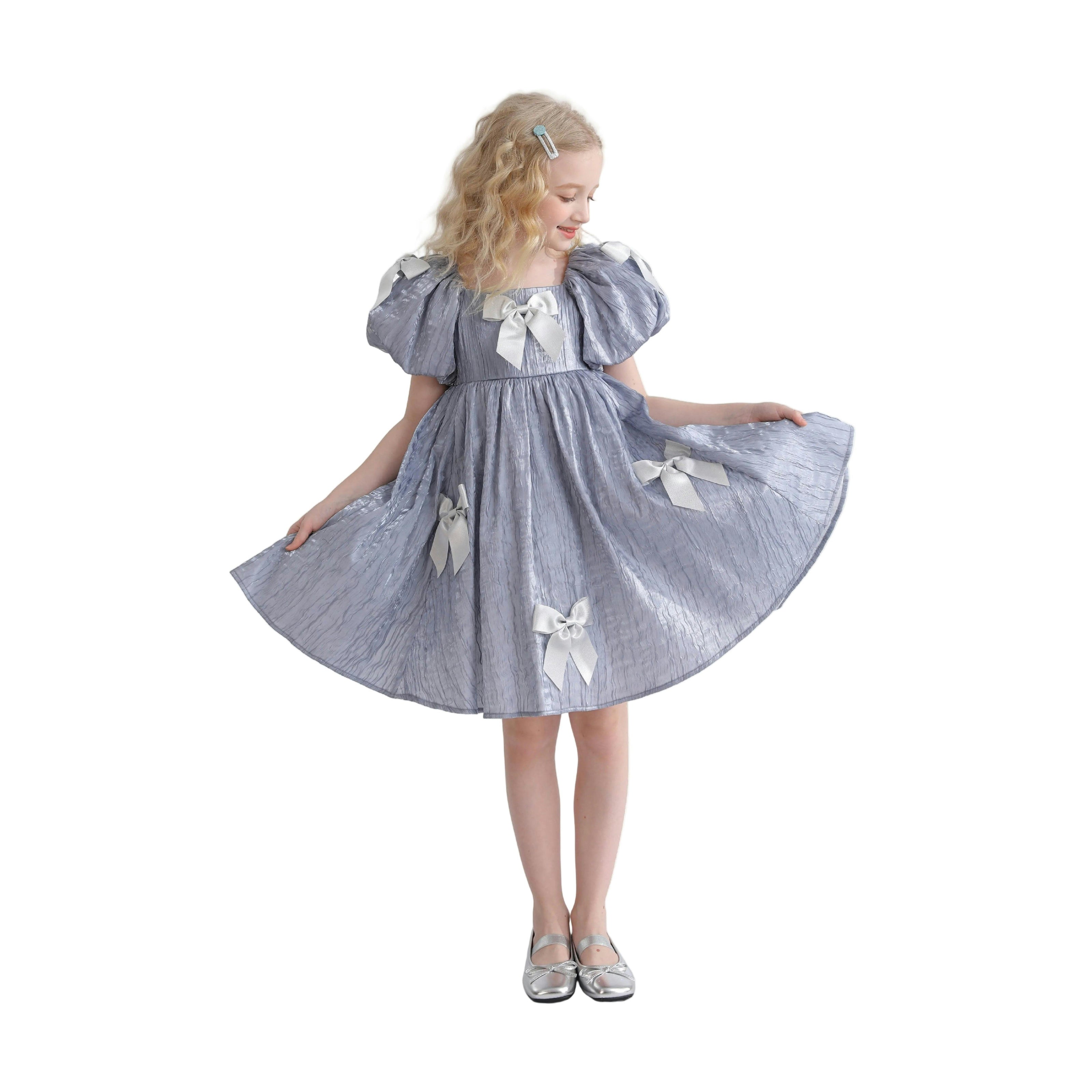 Blue Clarissa Bow Party Dress