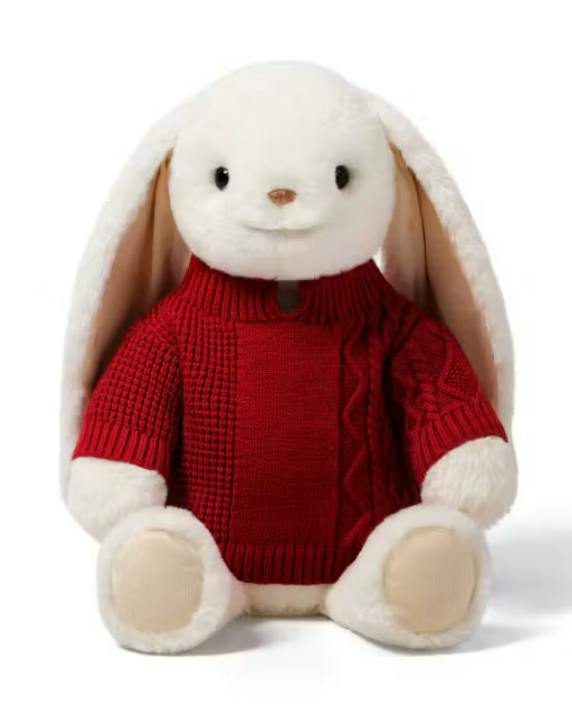 McHugs Joyful Milky Smiling Rabbit Weighted Plush 25cm