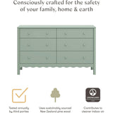 Swell 6-Drawer Assembled Dresser in Light Sage