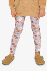 Organic Cotton Leggings Purple Poodle Print