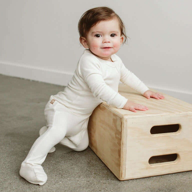 GROW WITH YOU FOOTIE | CLOUD — Bamboo Organic Cotton Blend, 0–6M