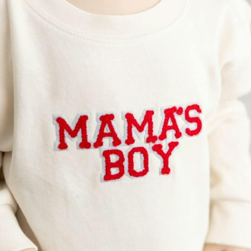 Mama's Boy Patch Long Sleeve Romper