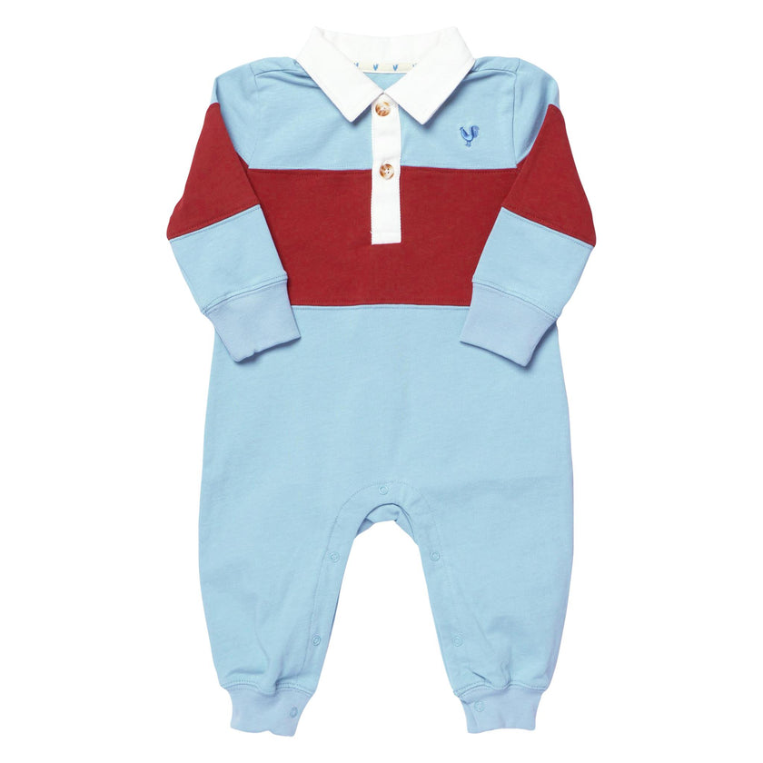 Baby Boys Albert Rugby Jumper - Blue Maroon