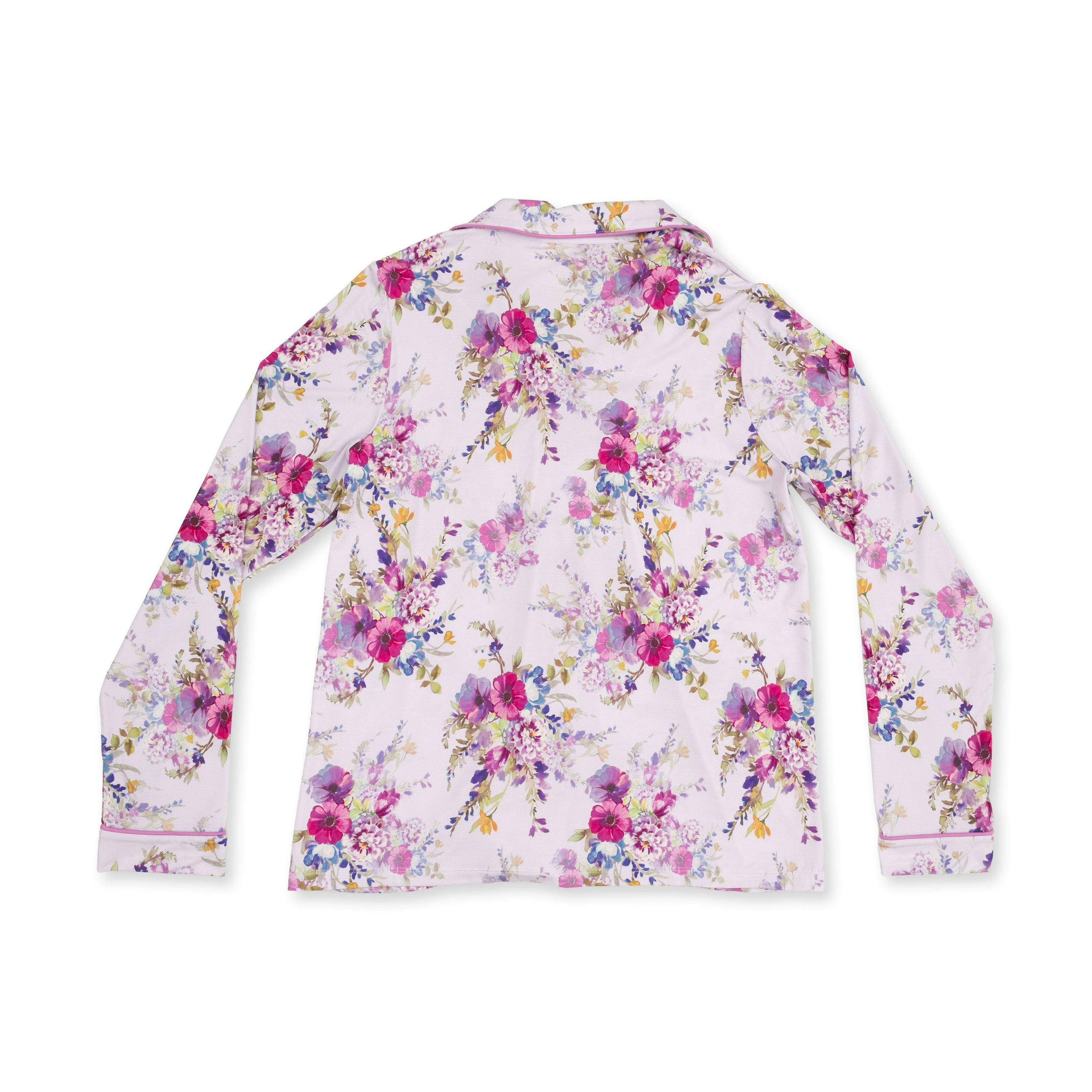 Dahlia Floral - Adult Long Sleeve Coat Style and Pant with Pockets