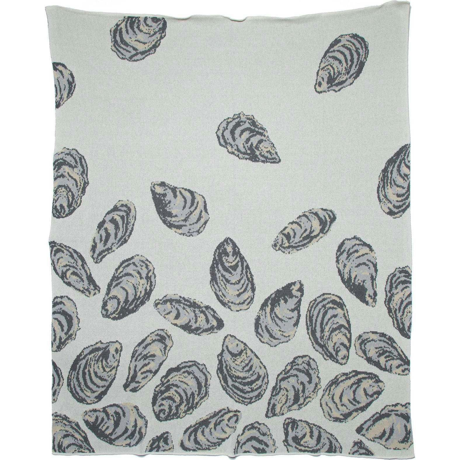 Cotton Sustainable Knit Throw Blanket | Coastal - Oyster