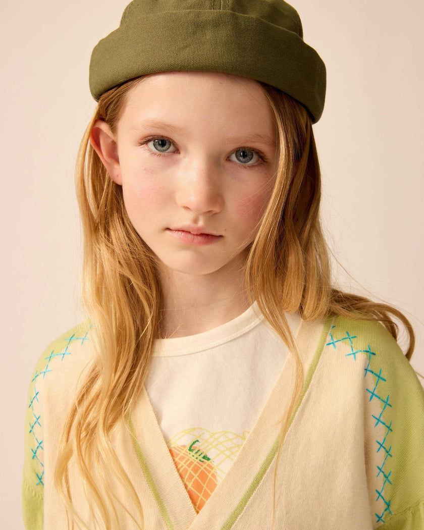 Organic Lightweight Classroom Cardigan in Keylime