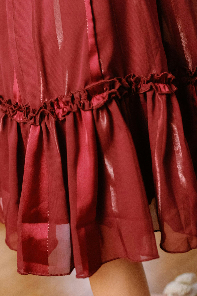 Mini Peridot Dress in Garnet Stripe