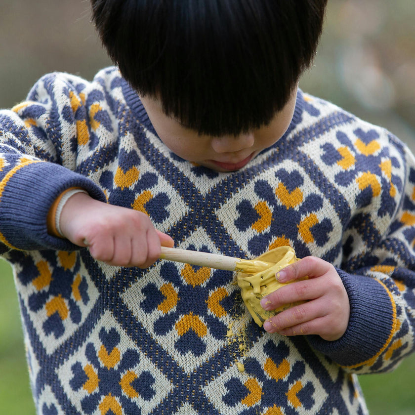 Diamond Crochet Snuggly Knitted Jumper, Multi