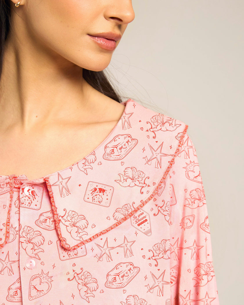 Blush Ruffle Pajama Top