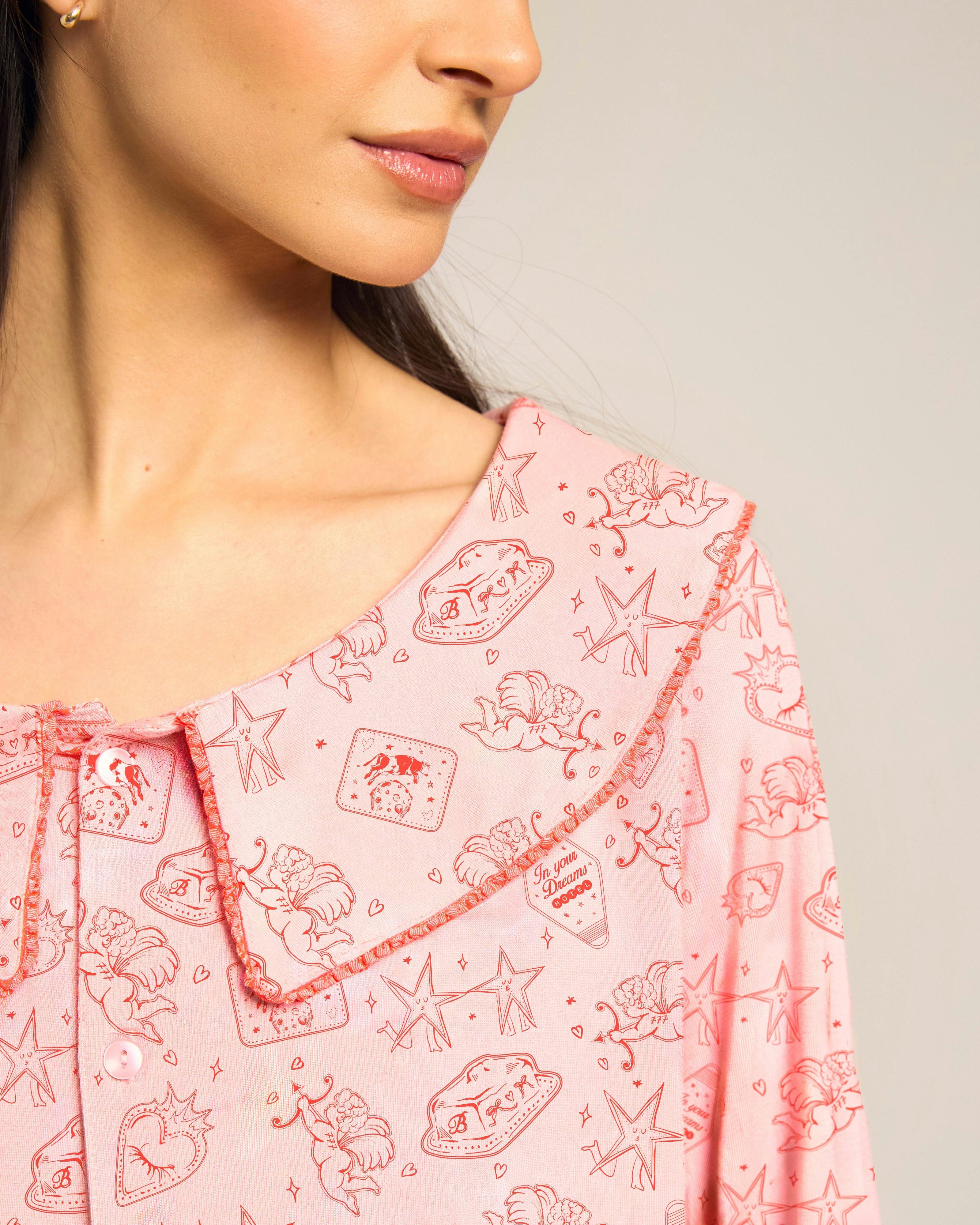 Blush Ruffle Pajama Top