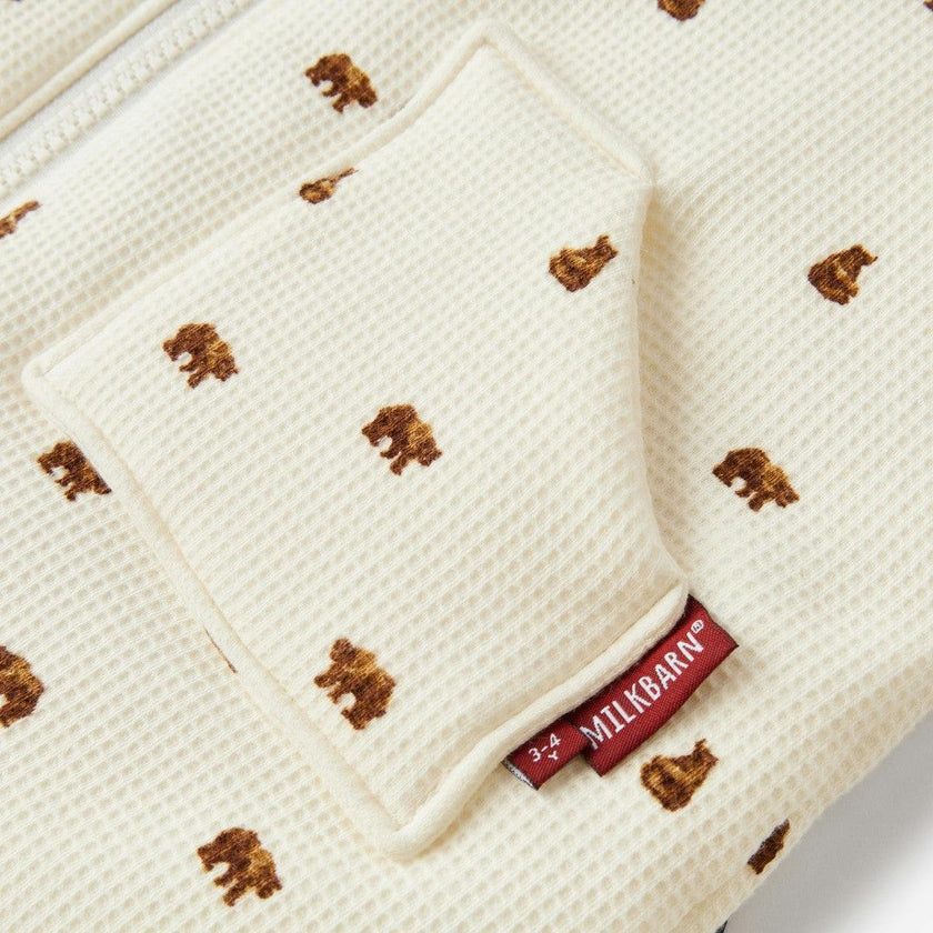 Honey Reversible Waffle Knit Hooded Jacket