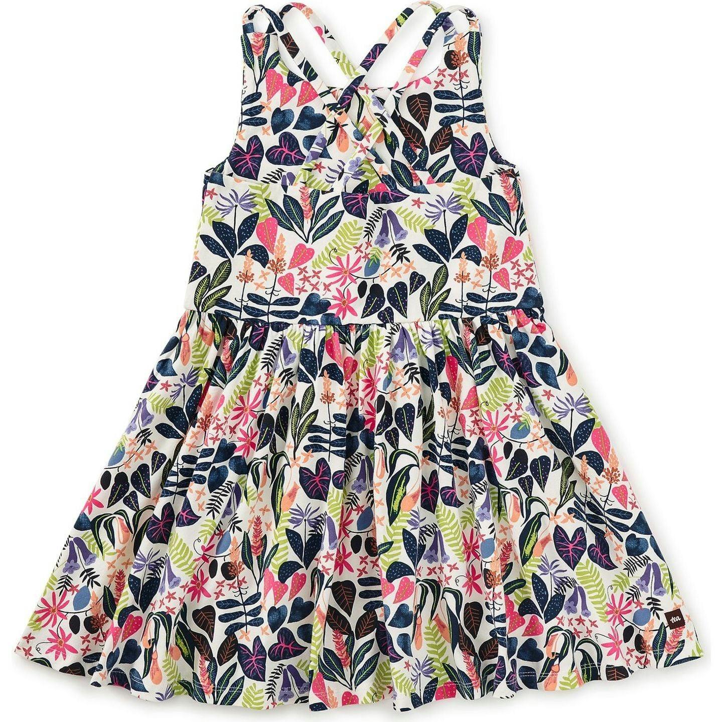 Strappy Back Skirted Dress, Green