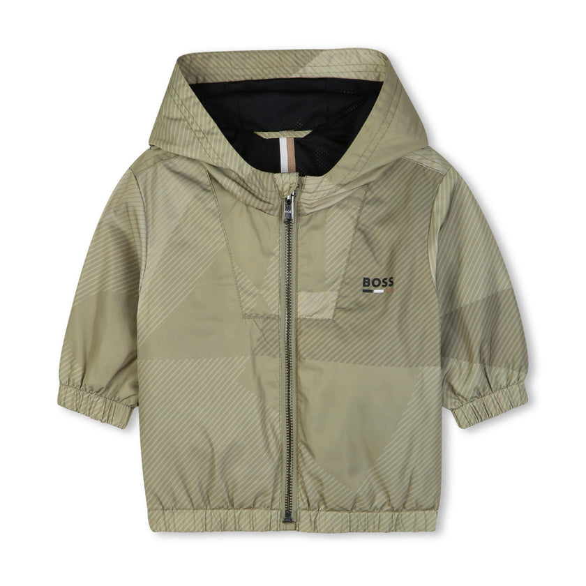 Geometric Pattern Hooded Jacket