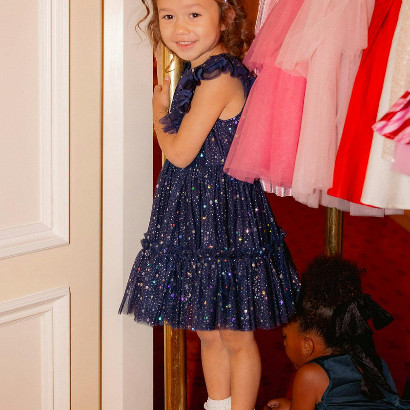 Mini Brynlee Dress in Sparkling Stars Navy