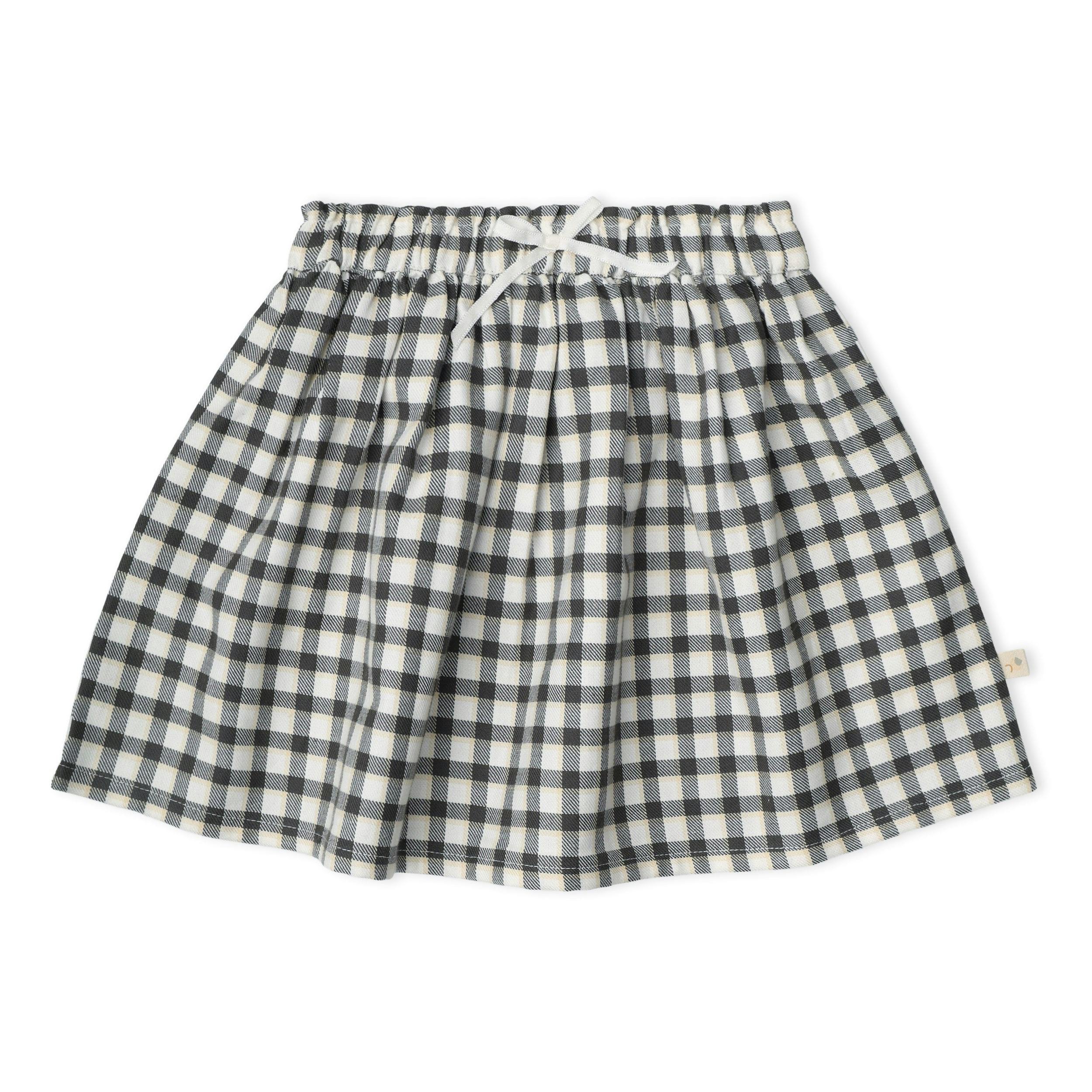 Organic Twill Skirt - Charcoal Plaid