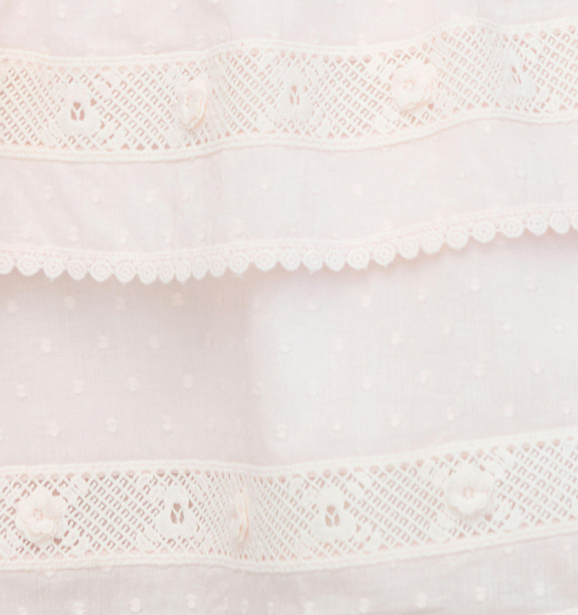The Meena Skirt - Powder Pink Swiss Dot