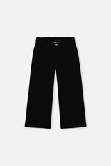 Stretch Corduroy Wide Leg Pants Black