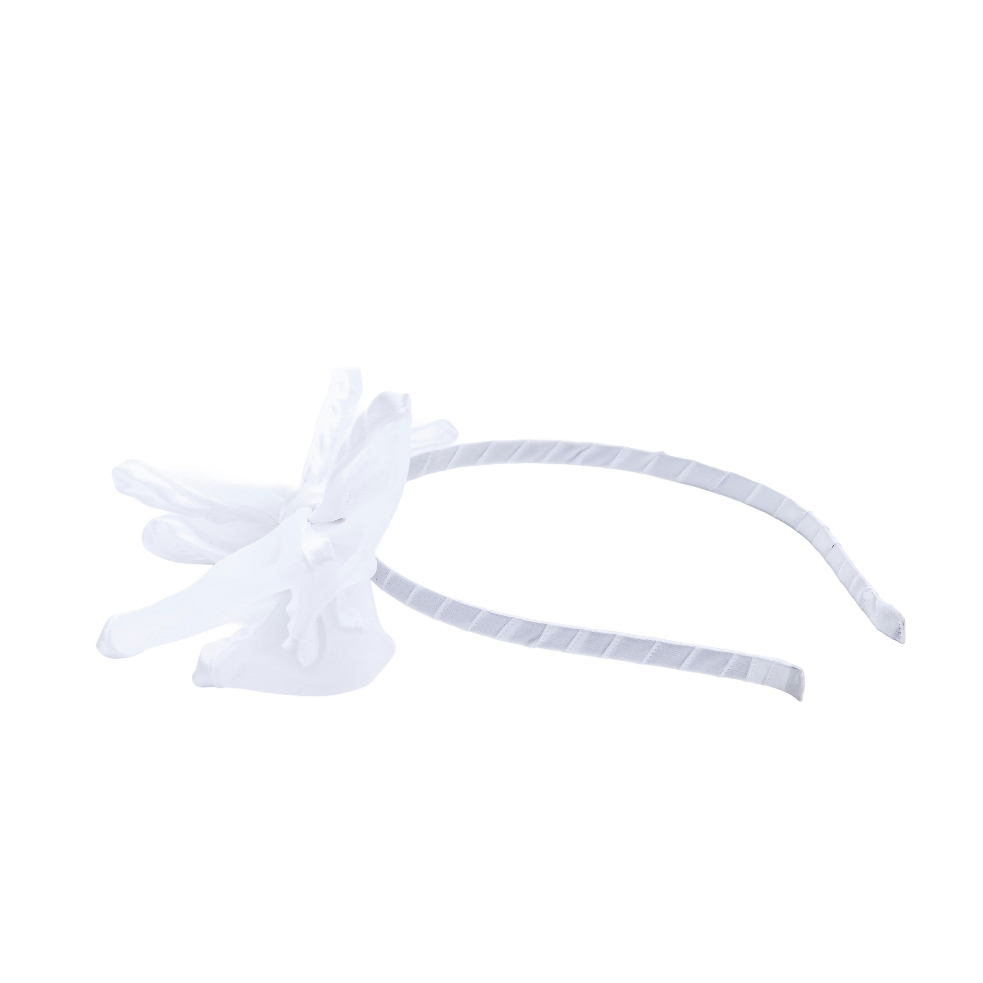 White Sheer Bow Headband