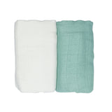 Muslin Blanket Green / White