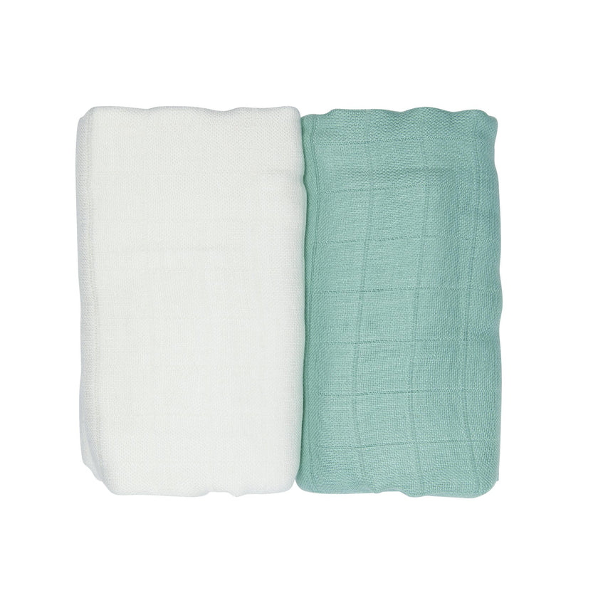 Muslin Blanket Green / White