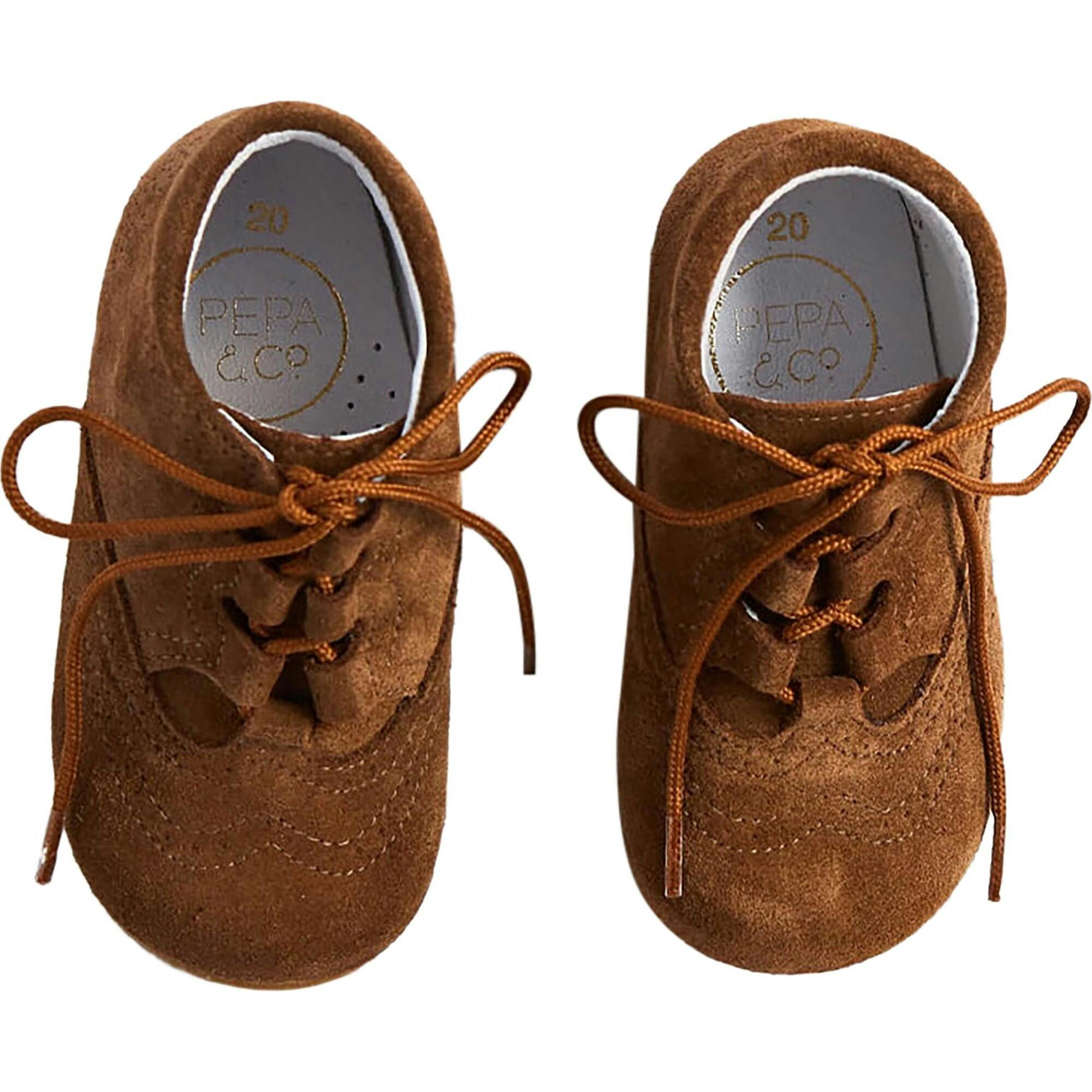 Suede Oxford Baby Booties in Brown (20-24EU)