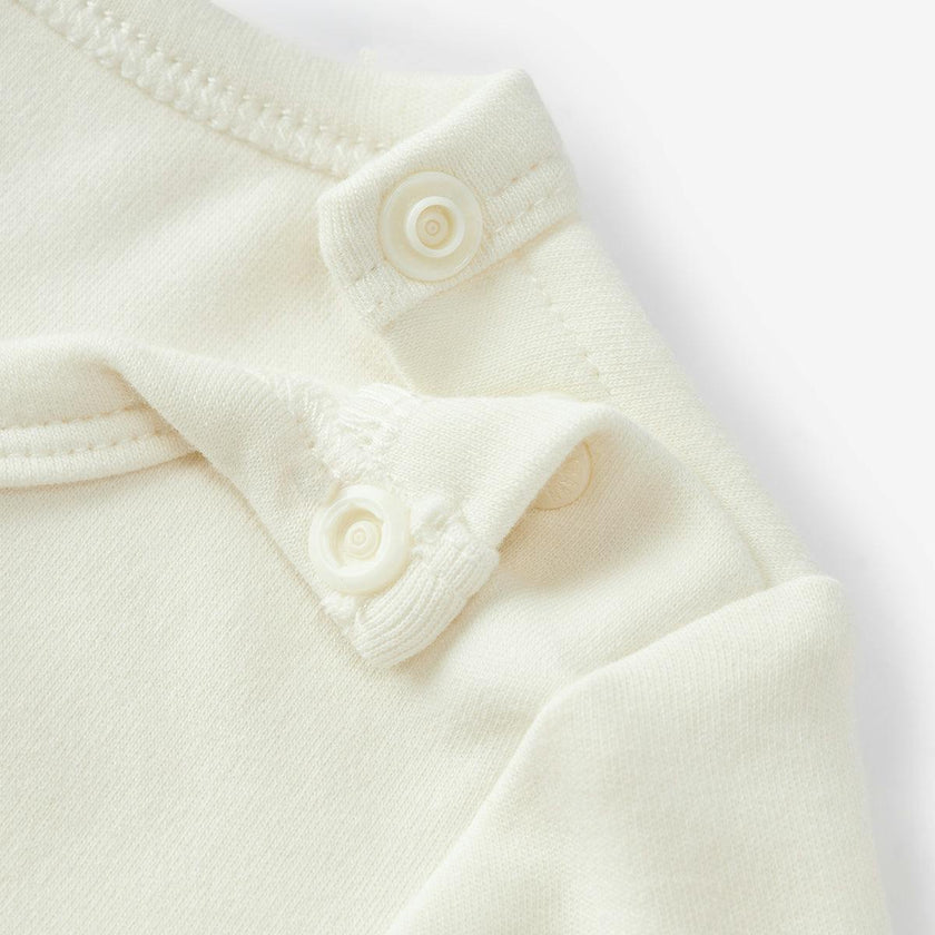 White Brushed Long Sleeve One Piece