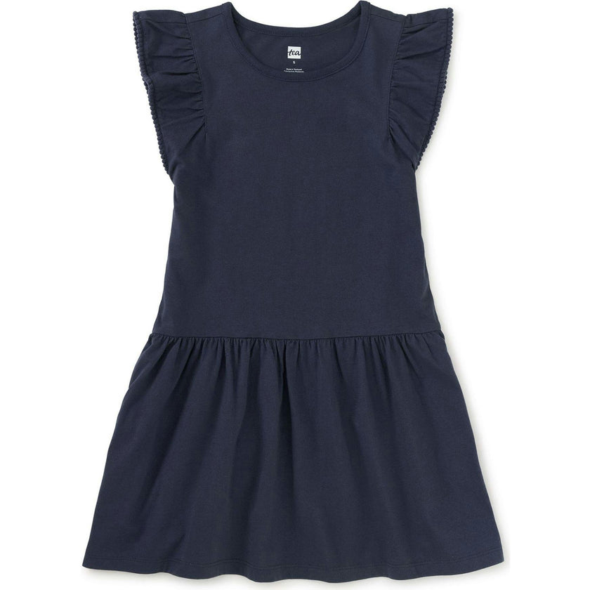 Pom-Pom Flutter Dress, Black