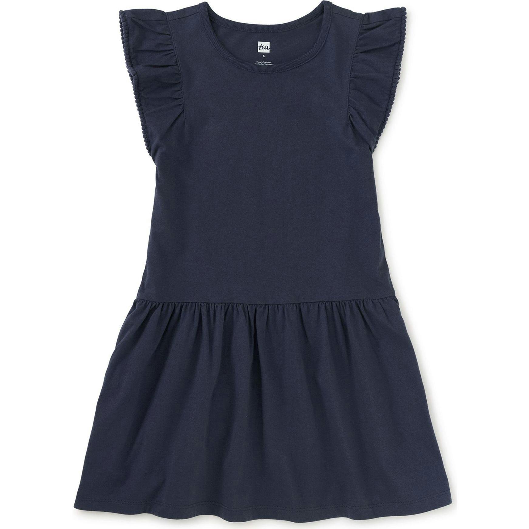 Pom-Pom Flutter Dress, Black