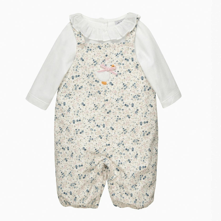 Baby Ditsy Cord Duckling Dungaree Set
