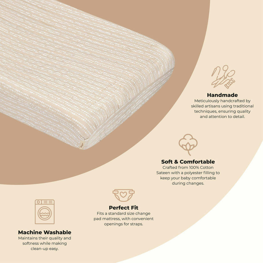 Cove Quilted Change Pad Cover (Neutral Dot)