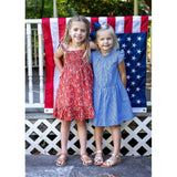 India Shoulder Tie Sundress Red Floral