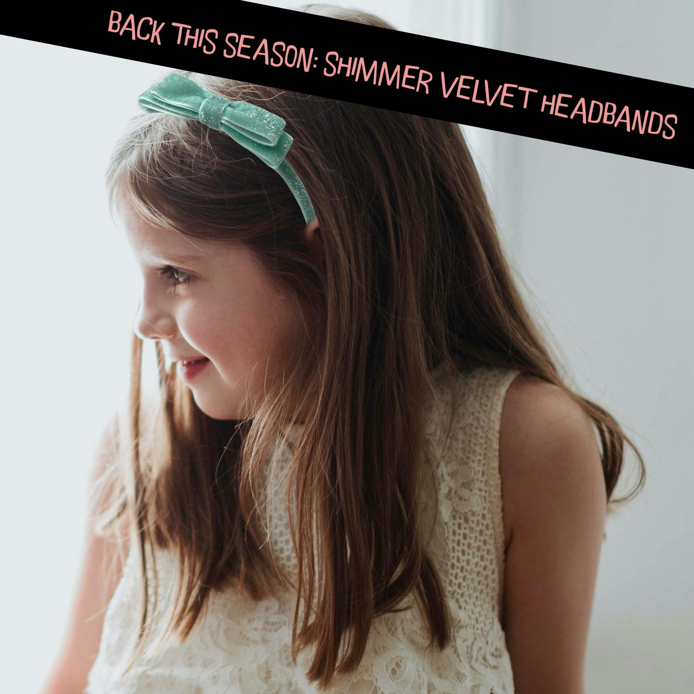 Shimmer Velvet Bow Headband