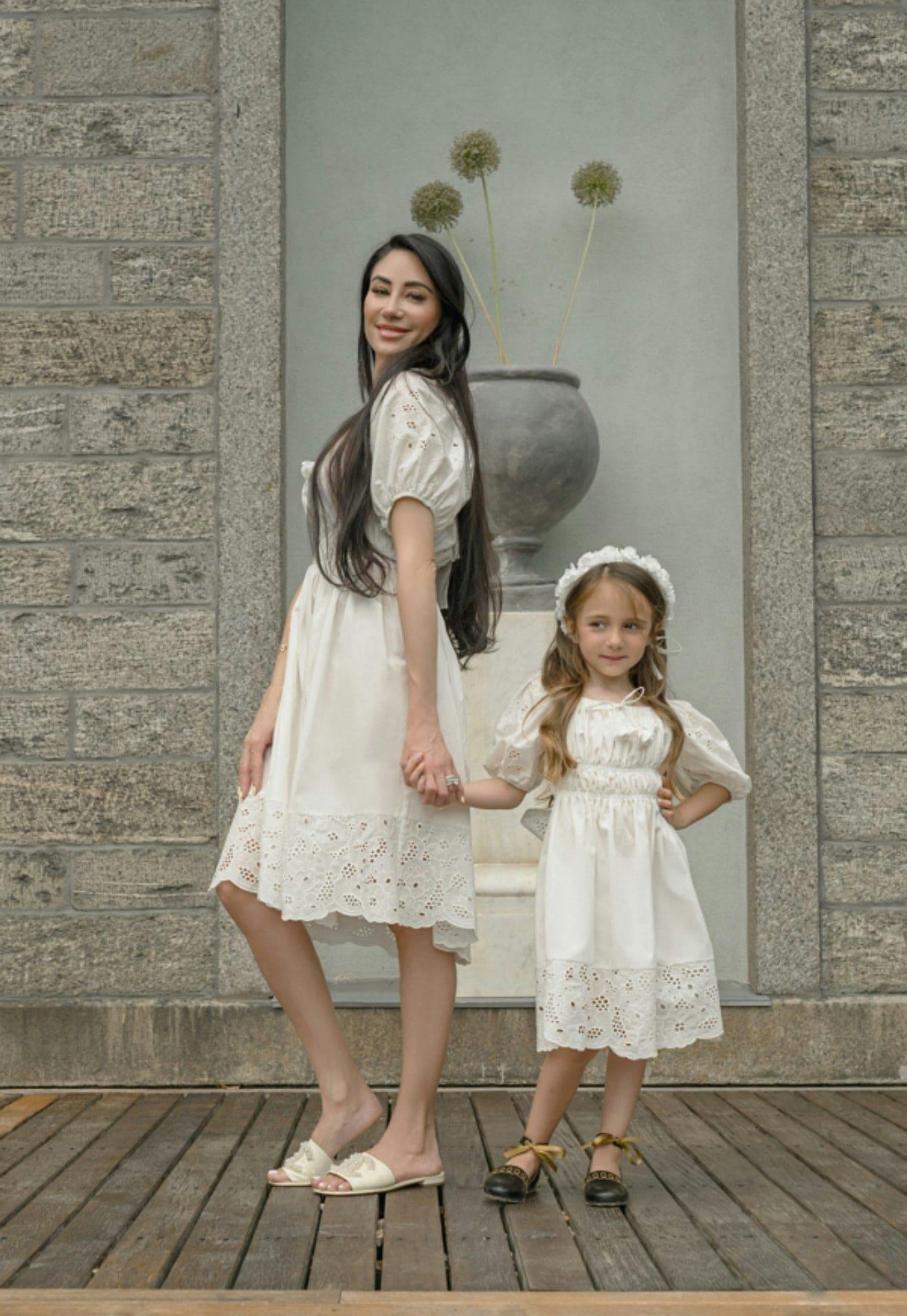 Blanca White Cotton Mom Dress