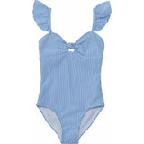 UPF50+ Frill Shoulder Front Knot Swimsuit