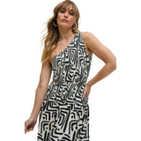 Jazz Jersey One Shoulder Warhol Print Midi Dress