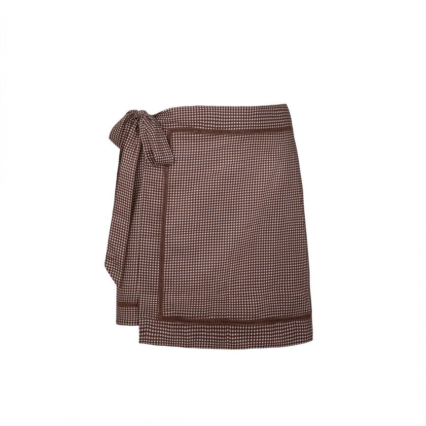 women's cocoa gingham short pareo