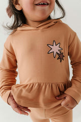 Girls Peplum Hoodie in Rose Elegance Bows