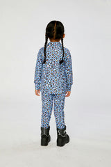 Two Piece Thermal Underwear Blue Leopard Print