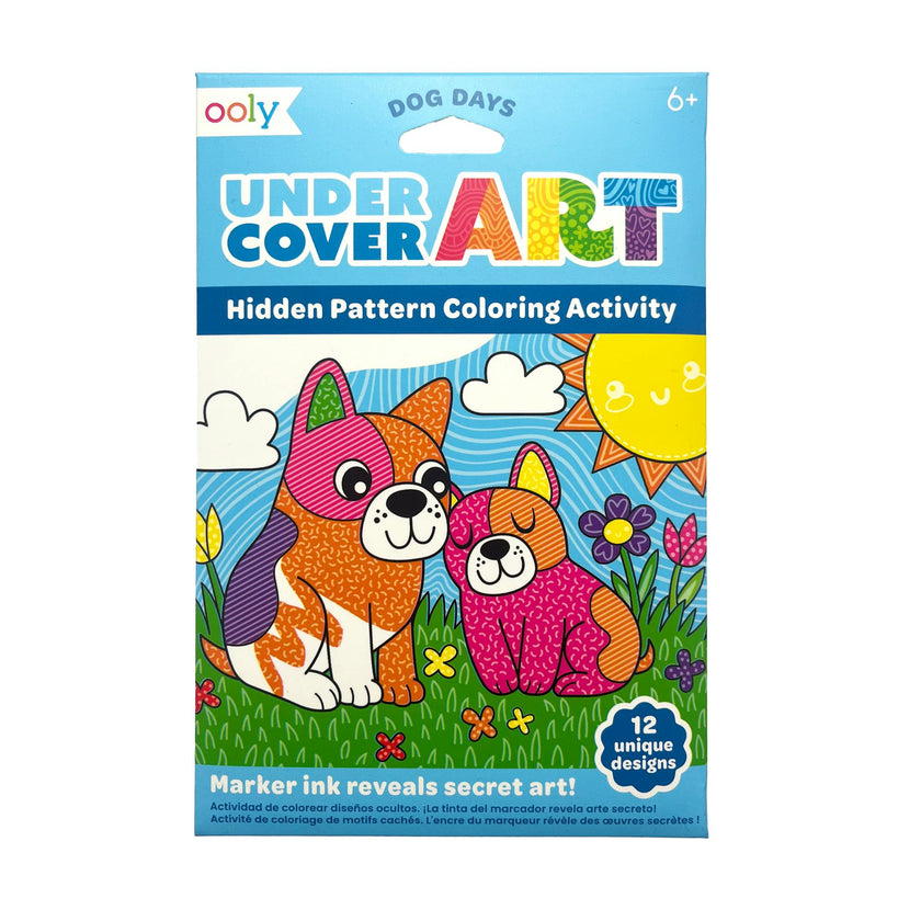 Undercover Art Hidden Pattern Coloring Activity Art Cards - Dog Days - 12 Cards
