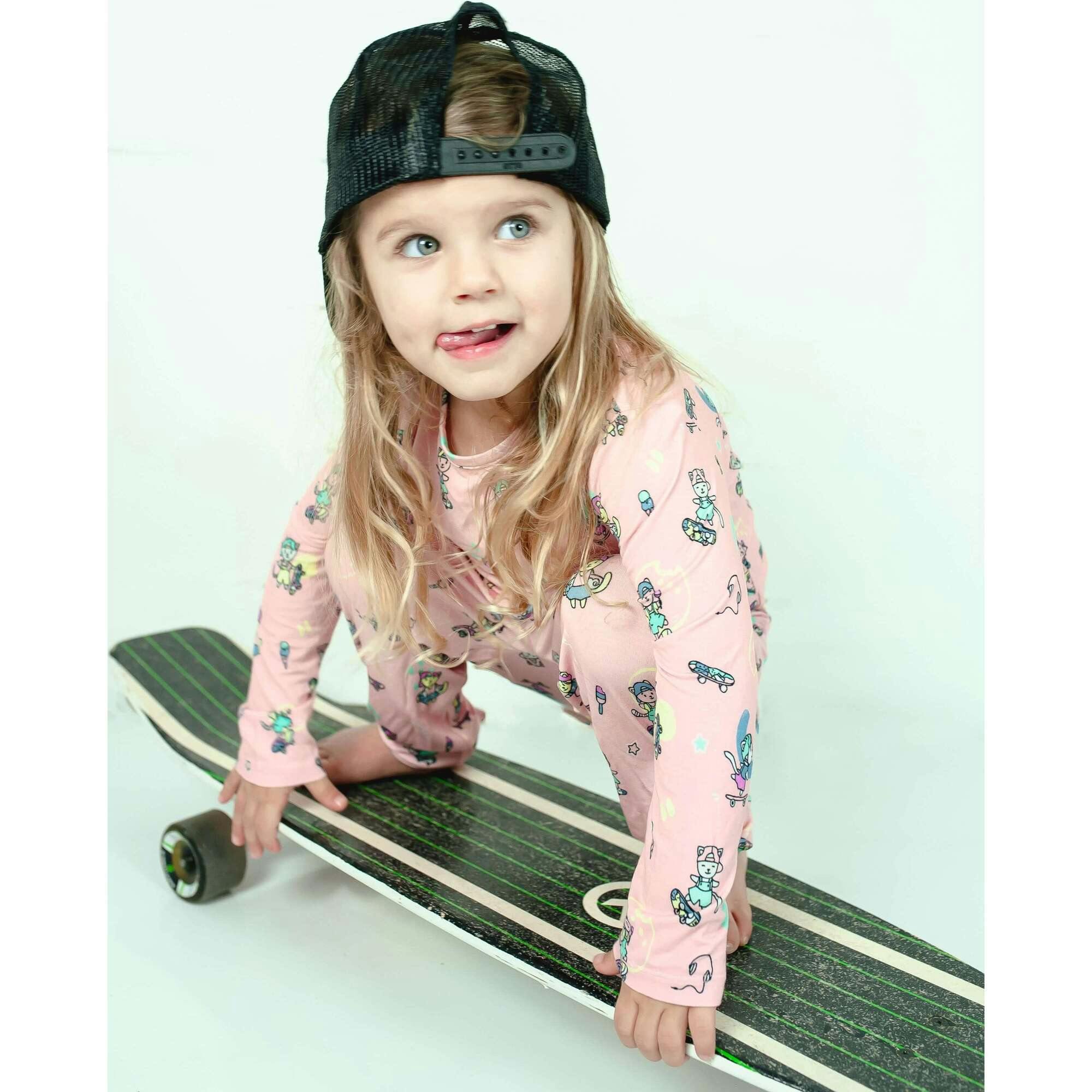 Skater Kitty Bamboo Convertible Footie