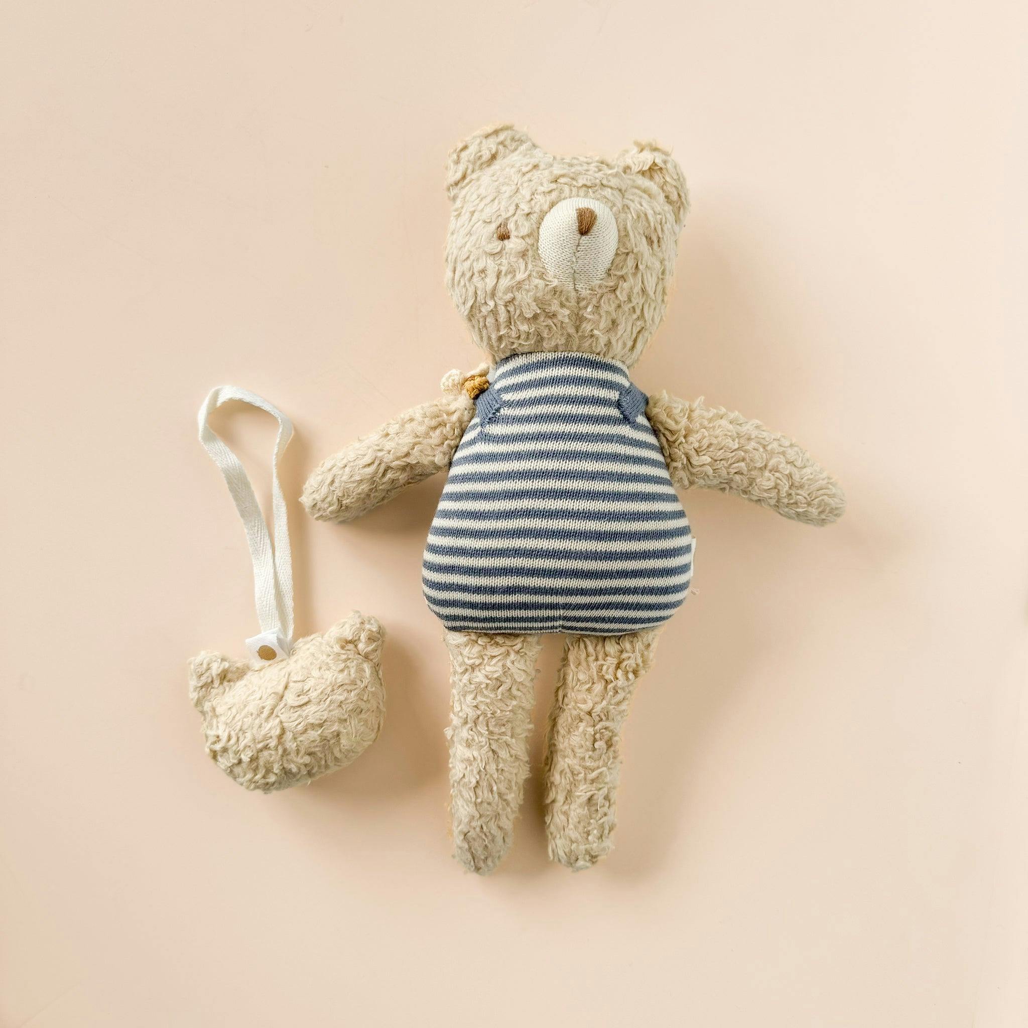 Henry Bear Plush Toy Lovey and Pacifier Clip Set - Bee
