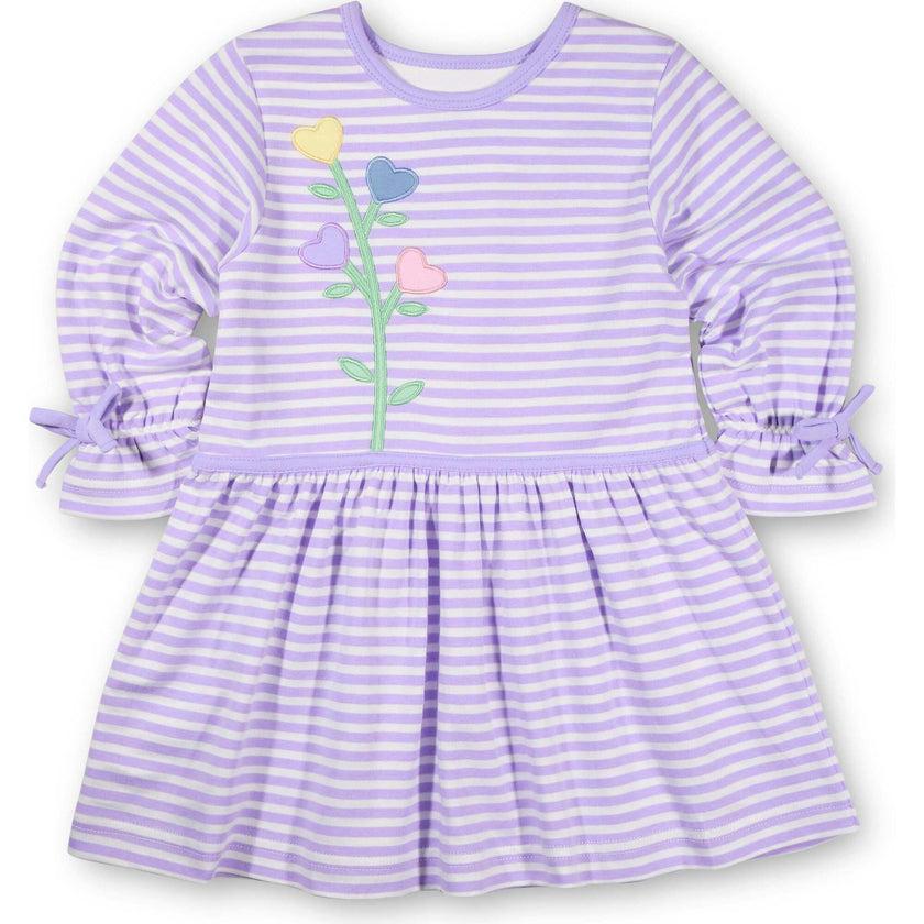 Knit Dress With Heart Flowers